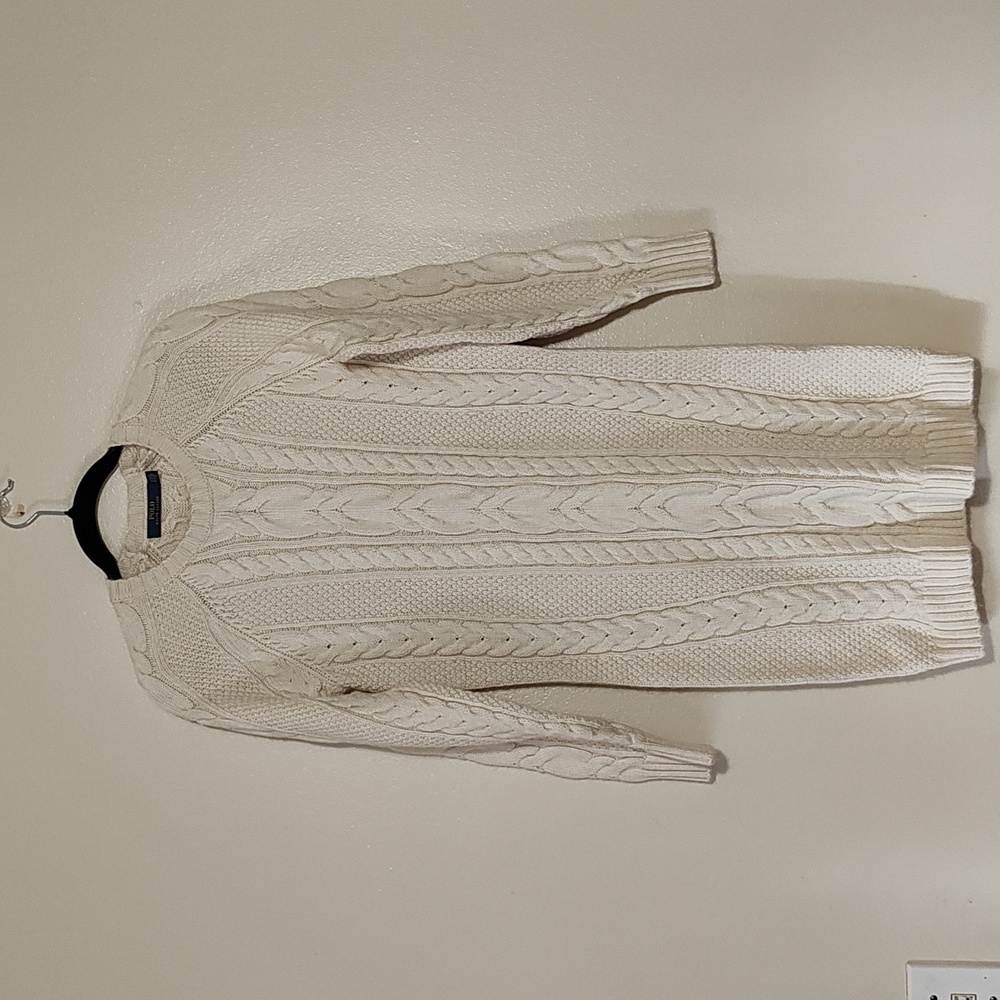 Polo by Ralph Lauren Cream Cable Knit Midi Dress
